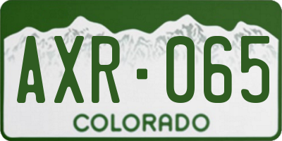 CO license plate AXR065