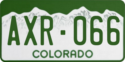 CO license plate AXR066
