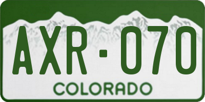 CO license plate AXR070
