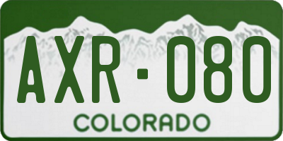 CO license plate AXR080