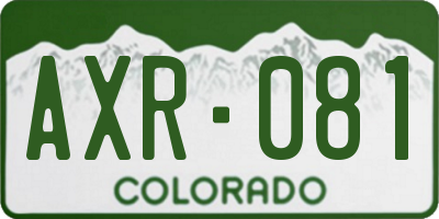 CO license plate AXR081