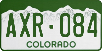 CO license plate AXR084