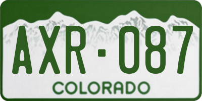 CO license plate AXR087