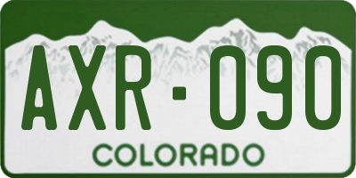 CO license plate AXR090