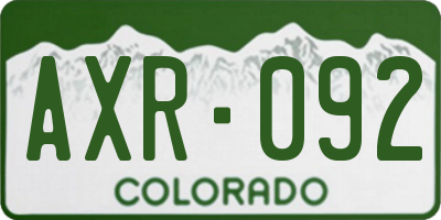 CO license plate AXR092