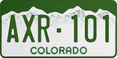 CO license plate AXR101