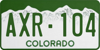 CO license plate AXR104