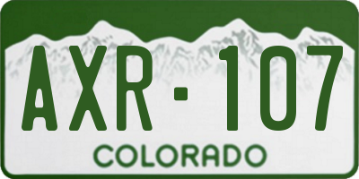 CO license plate AXR107