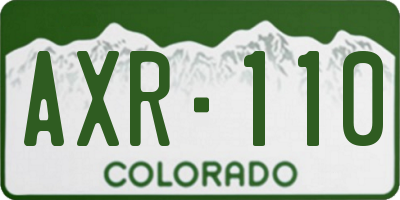 CO license plate AXR110
