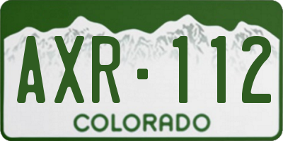 CO license plate AXR112