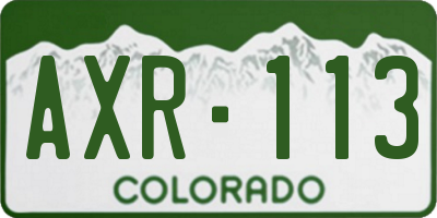CO license plate AXR113