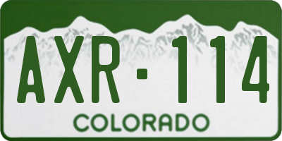 CO license plate AXR114