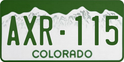 CO license plate AXR115