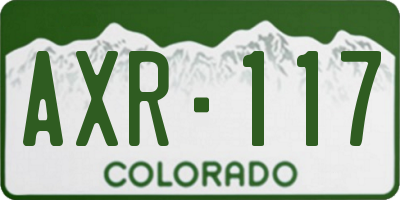 CO license plate AXR117