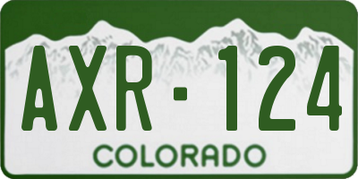 CO license plate AXR124