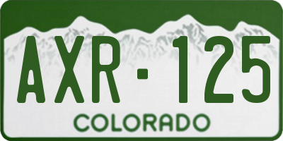 CO license plate AXR125