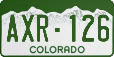 CO license plate AXR126