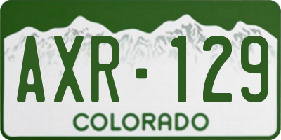 CO license plate AXR129