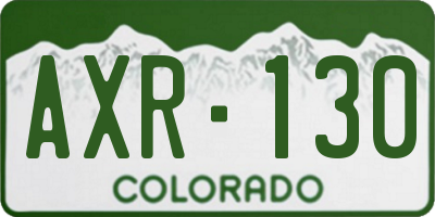 CO license plate AXR130
