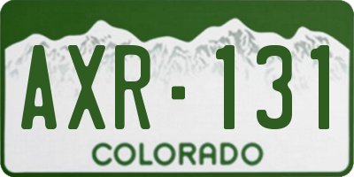 CO license plate AXR131