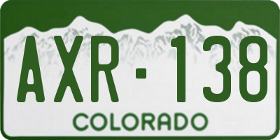 CO license plate AXR138