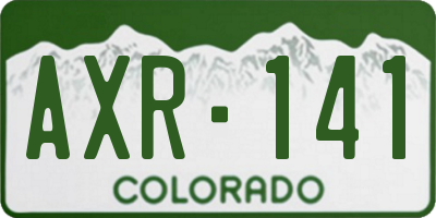 CO license plate AXR141