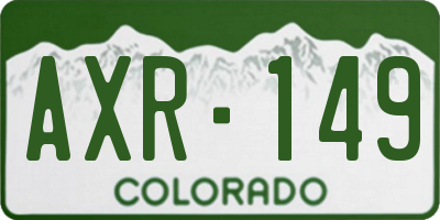 CO license plate AXR149