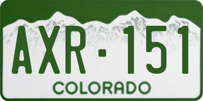 CO license plate AXR151