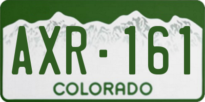 CO license plate AXR161
