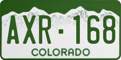 CO license plate AXR168