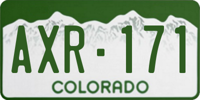 CO license plate AXR171