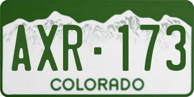 CO license plate AXR173
