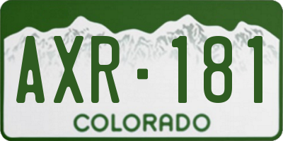 CO license plate AXR181