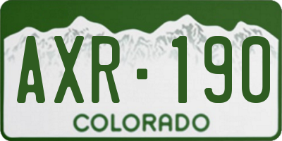 CO license plate AXR190