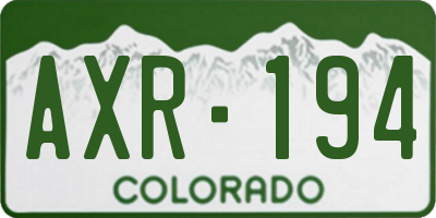 CO license plate AXR194