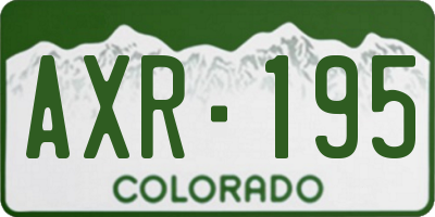 CO license plate AXR195