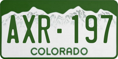 CO license plate AXR197