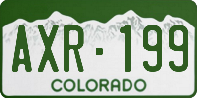 CO license plate AXR199