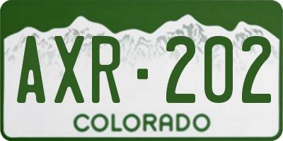 CO license plate AXR202