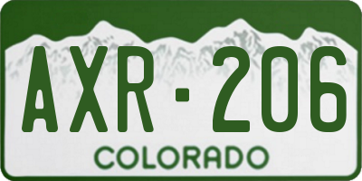 CO license plate AXR206