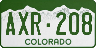 CO license plate AXR208