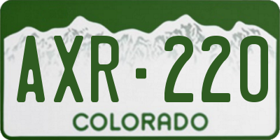 CO license plate AXR220