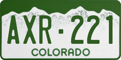 CO license plate AXR221
