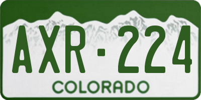 CO license plate AXR224