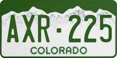 CO license plate AXR225