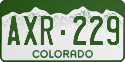 CO license plate AXR229