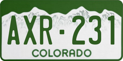 CO license plate AXR231