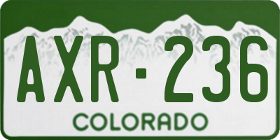 CO license plate AXR236