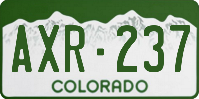 CO license plate AXR237