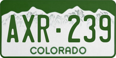 CO license plate AXR239